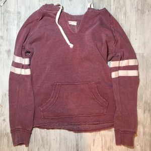 Maroon hockey v neck sweatshirt